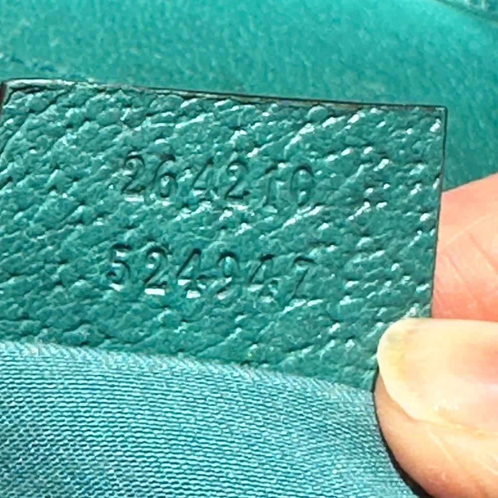 Gucci Teal Calf Leather Boston Bag Made in Italy. Comes with COA